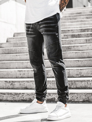 Blugi jogger bărbați negri OZONEE JS/KK1023