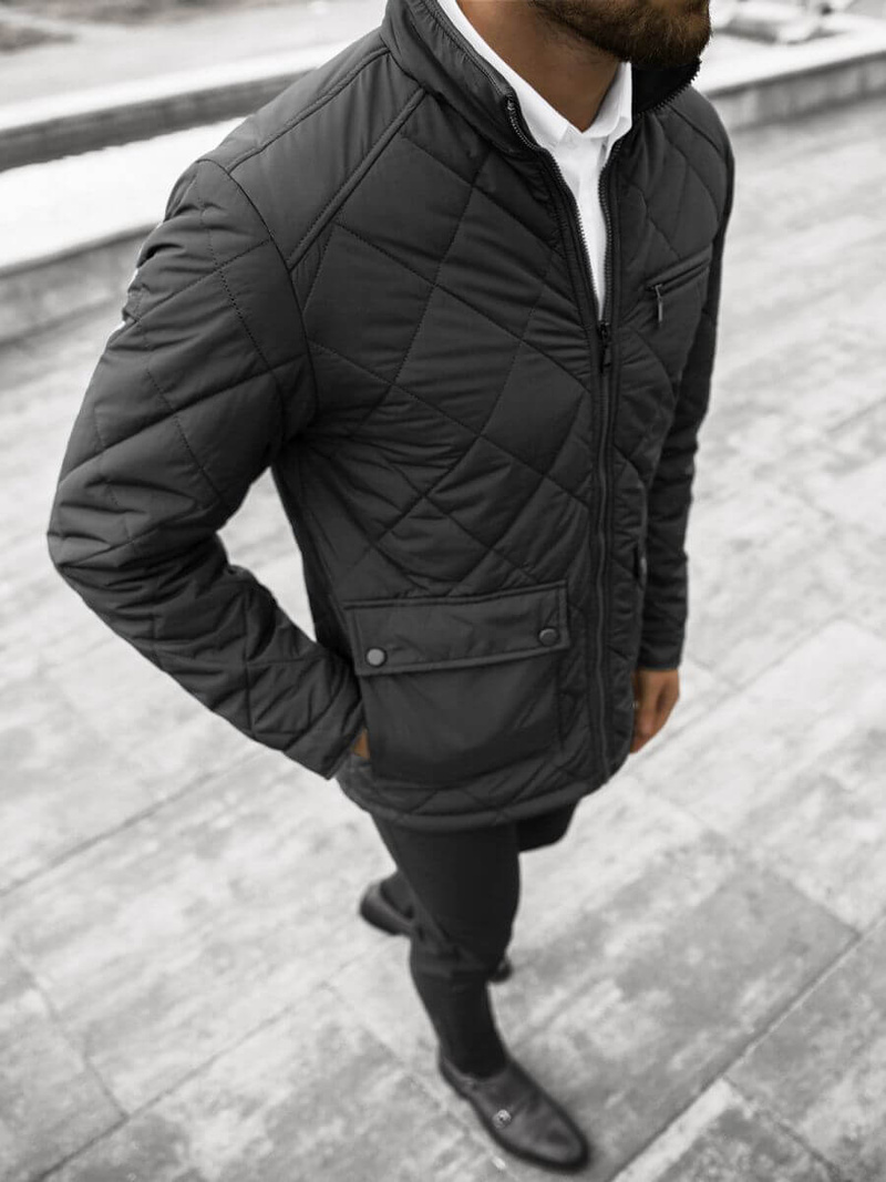 Jachetă de primăvară bărbați neagră OZONEE JS/22M11/1