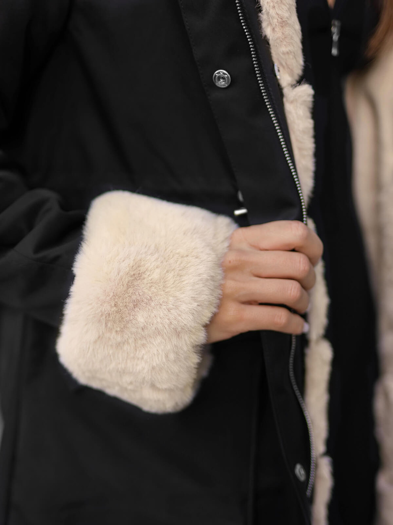 Geacă de iarnă damă neagră OZONEE JS/M763/392Z