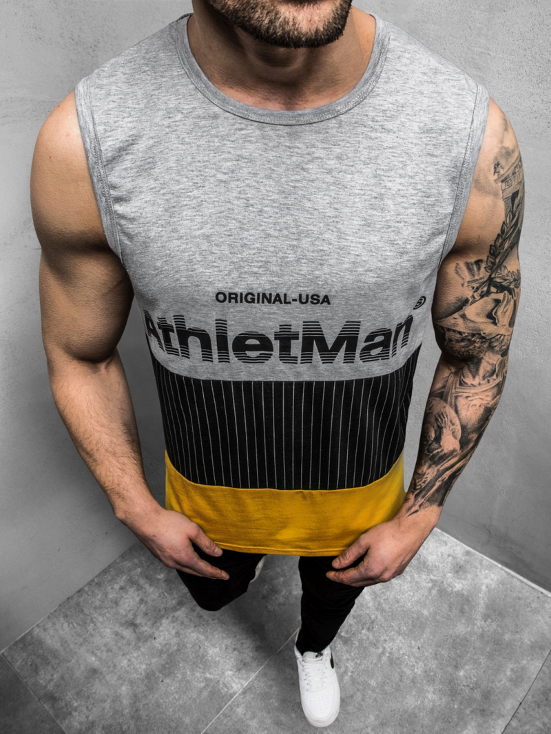 Tricou bărbați gri OZONEE JS/SS11065Z