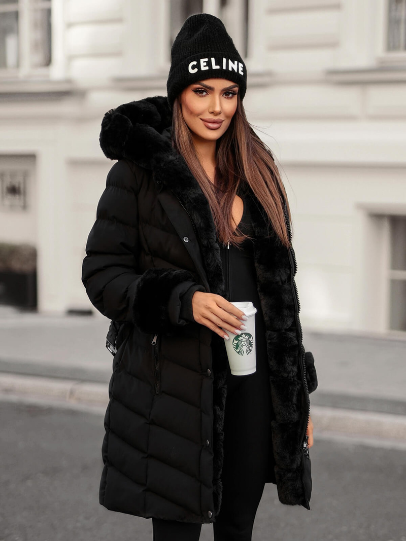 Geacă de femei neagra OZONEE JS/5M3156/392Z