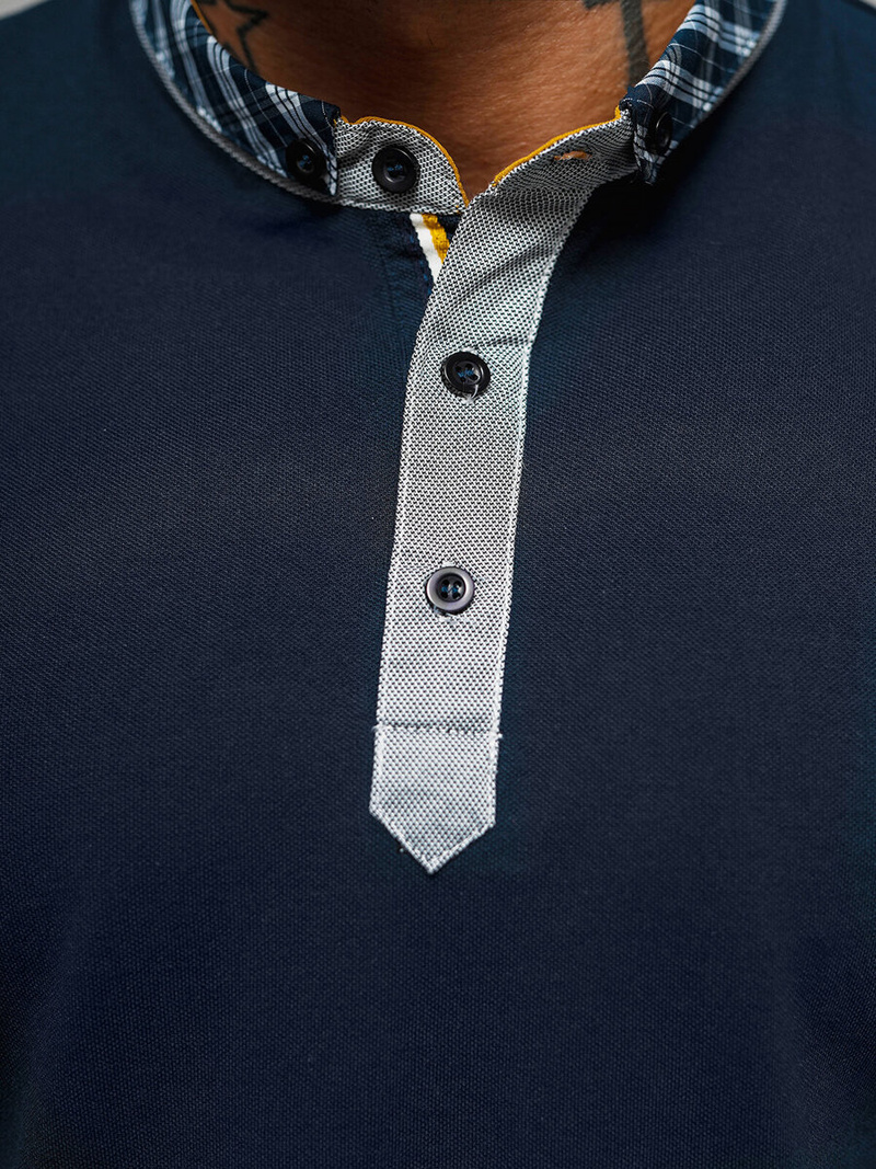 Tricou polo bărbați albastru marin OZONEE O/DA803