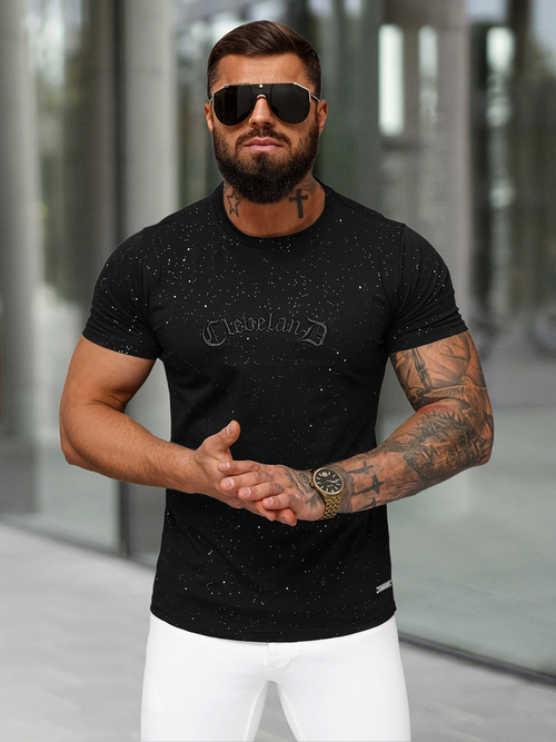 Tricou bărbați negru OZONEE O/QQ1386