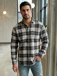 Cămașă bărbați gri OZONEE V/V172Z