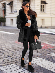 Geacă de iarnă damă neagră OZONEE JS/16M9062/392Z