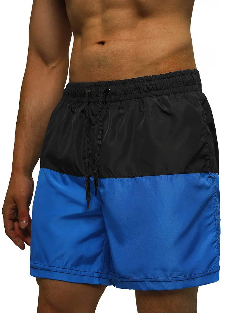 Pantaloni scurti de baie bărbați negri-albaștri OZONEE JS/HM060