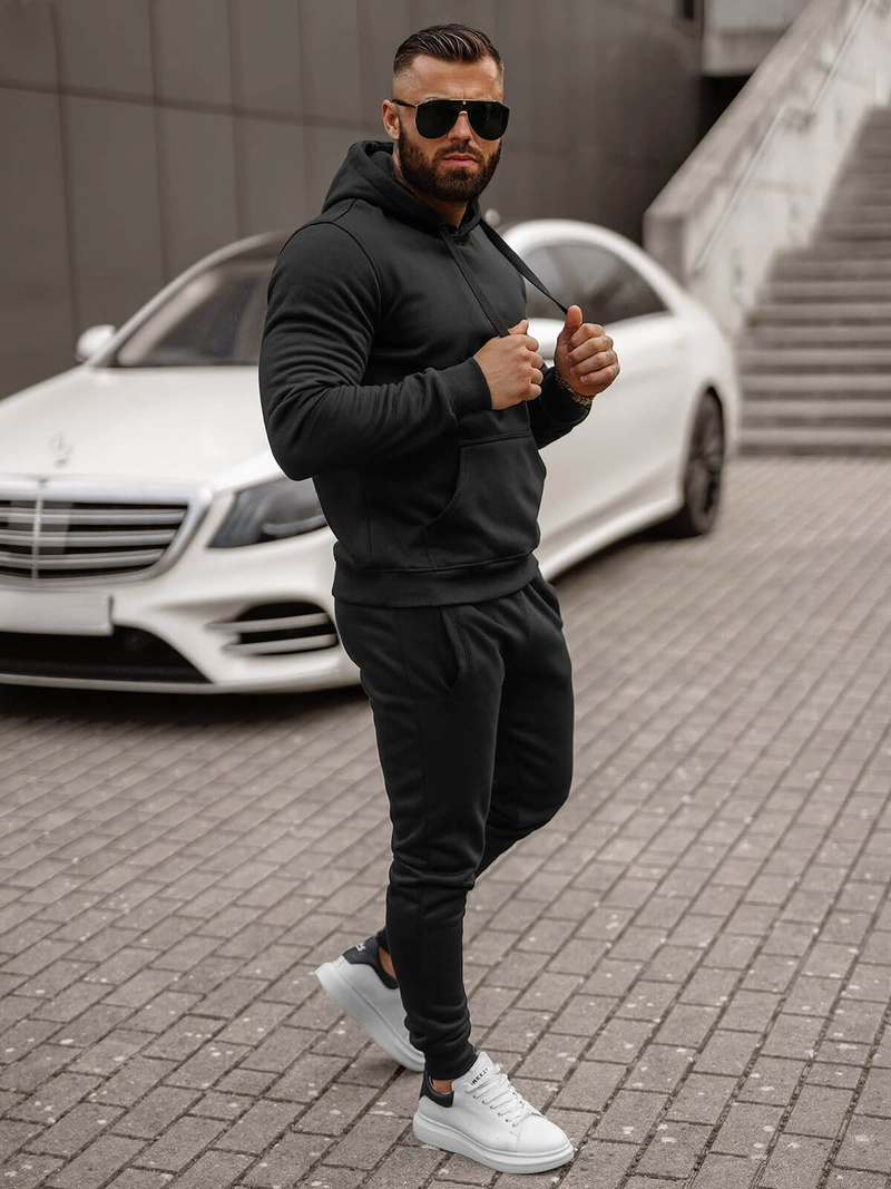 Compleu sport bărbaţi negru OZONEE JS/68C10381/3Z