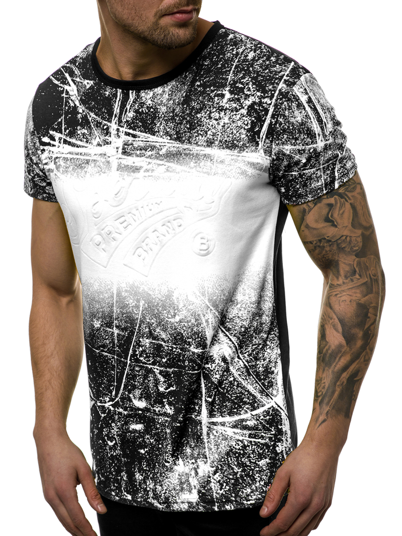 Tricou bărbați albi OZONEE JS/SS11017