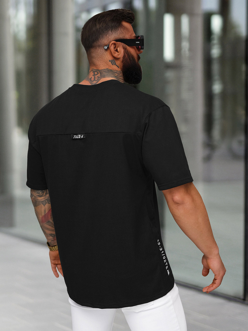 Tricou bărbați negru OZONEE O/QQ1185