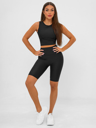 Colanți scurți de damă negri OZONEE JS/17K597/3