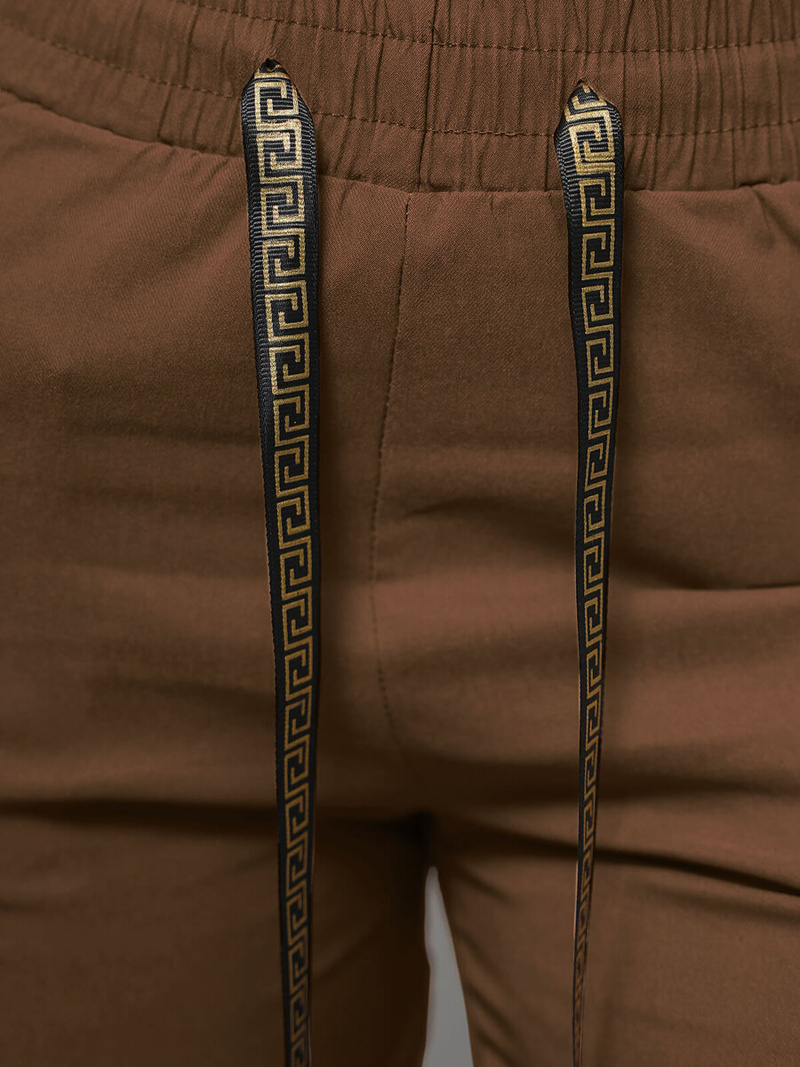 Pantaloni chino de dama maro inchis OZONEE O/7737