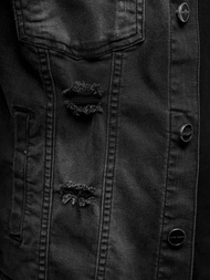 Jachetă de blugi bărbați neagră OZONEE NB/MJ506NZ