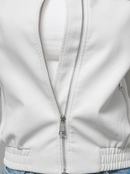 Geacă de piele pentru femei alb OZONEE O/G116