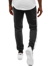 Pantaloni de trening bărbaţi negri-albi OZONEE JS/JZ11003