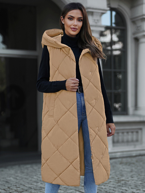 Vestă femei camel OZONEE JS/5M3165/84Z
