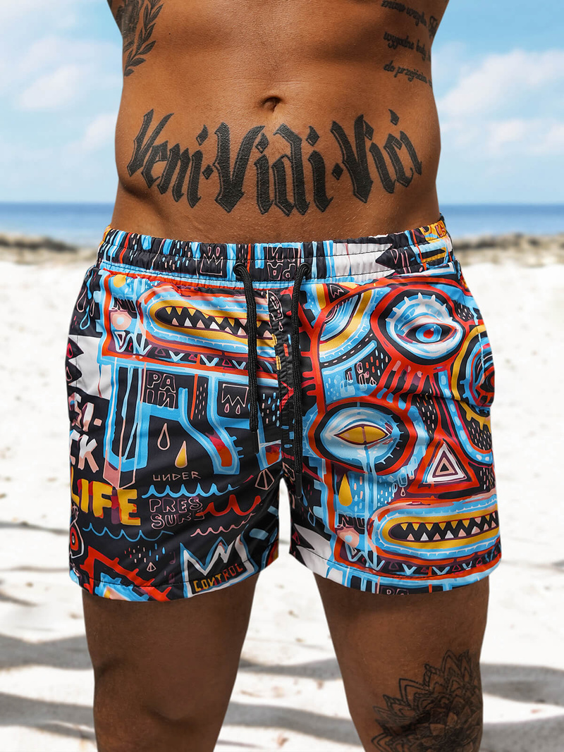 Pantaloni scurti de baie bărbați negri OZONEE O/22205002