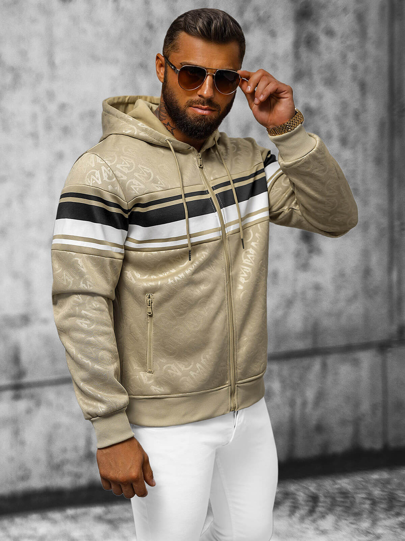 Hanorac bărbați bej OZONEE JS/3B563