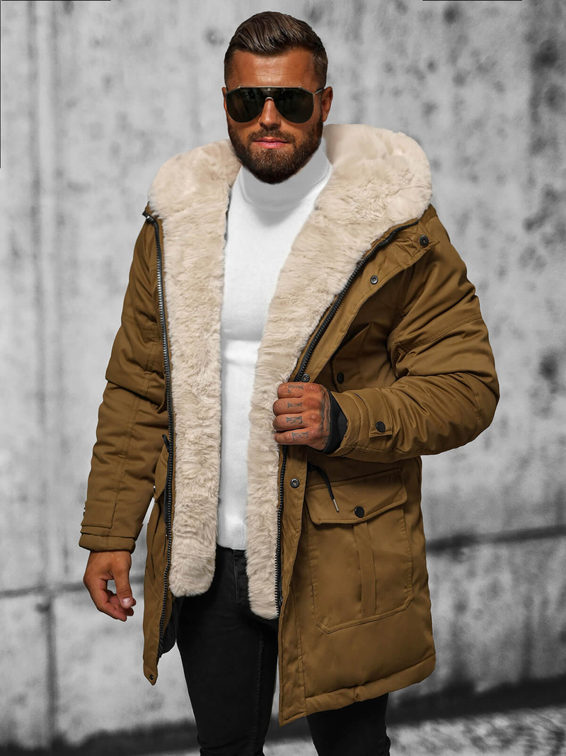 Geacă de iarnă parka bărbați camel OZONEE JS/22M317/84
