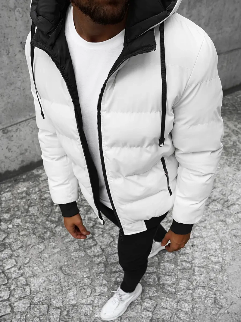 Geacă reversibilă bărbați albă OZONEE JS/M761/281