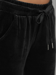 Pantaloni de trening femei din catifea negri OZONEE O/CR98107