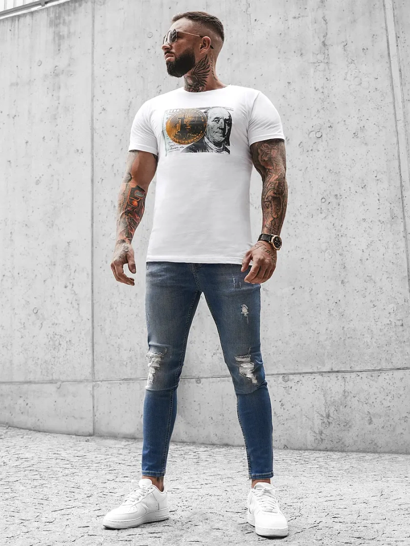 Tricou bărbați alb OZONEE O/BL2260Z