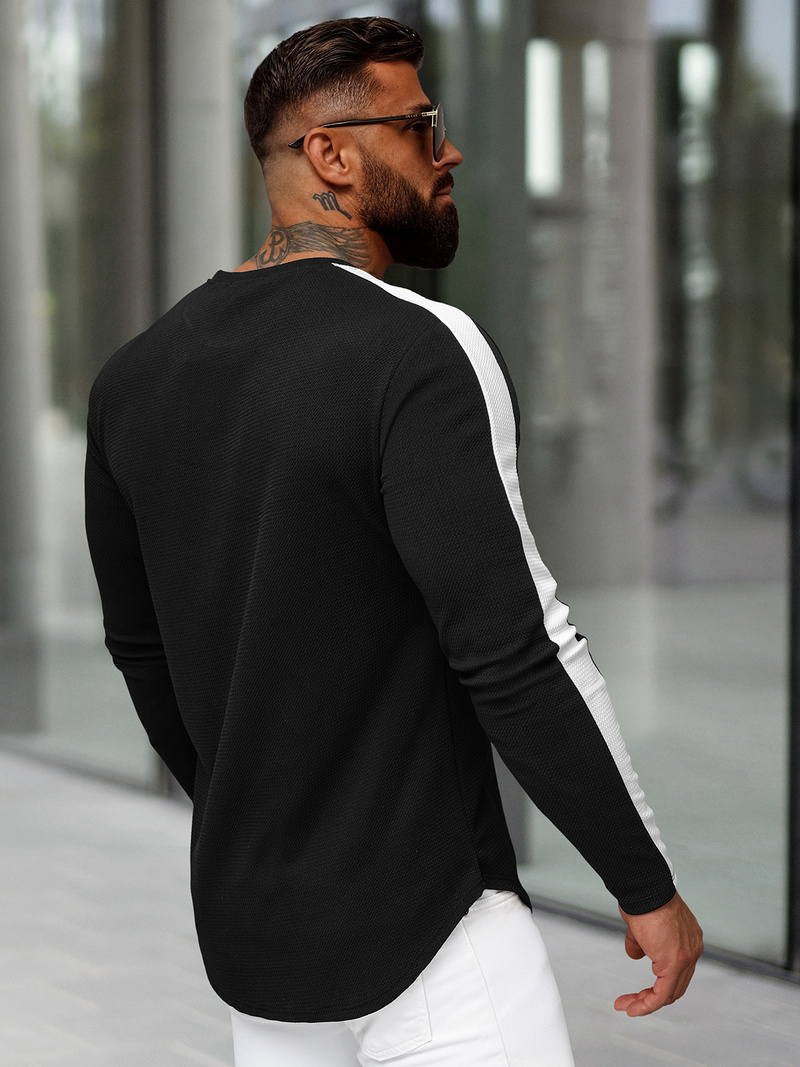 Bluză bărbați neagră OZONEE O/D7197Z