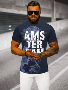 Tricou bărbați albastru marin OZONEE O/T128/25