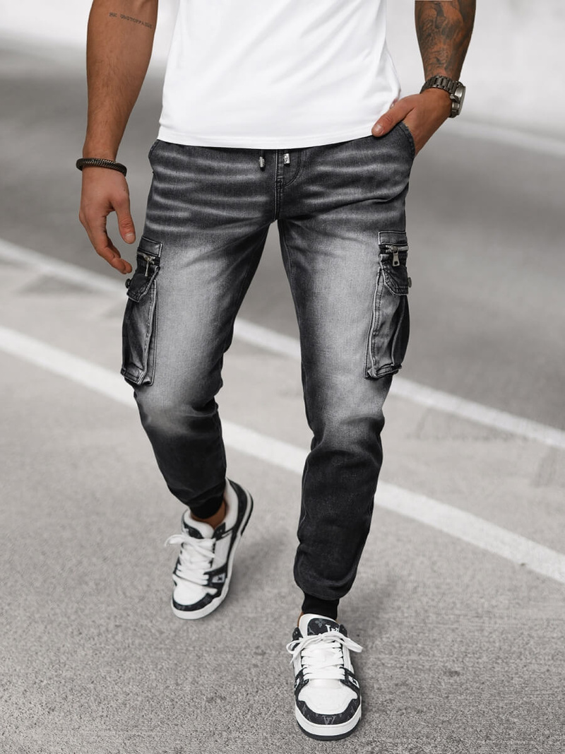 Pantaloni jogger bărbați negri OZONEE NB/MP0108N