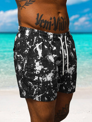 Pantaloni scurti de baie bărbați negri-albi OZONEE O/MTK3222