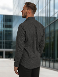 Cămașă bărbați neagră OZONEE V/V184