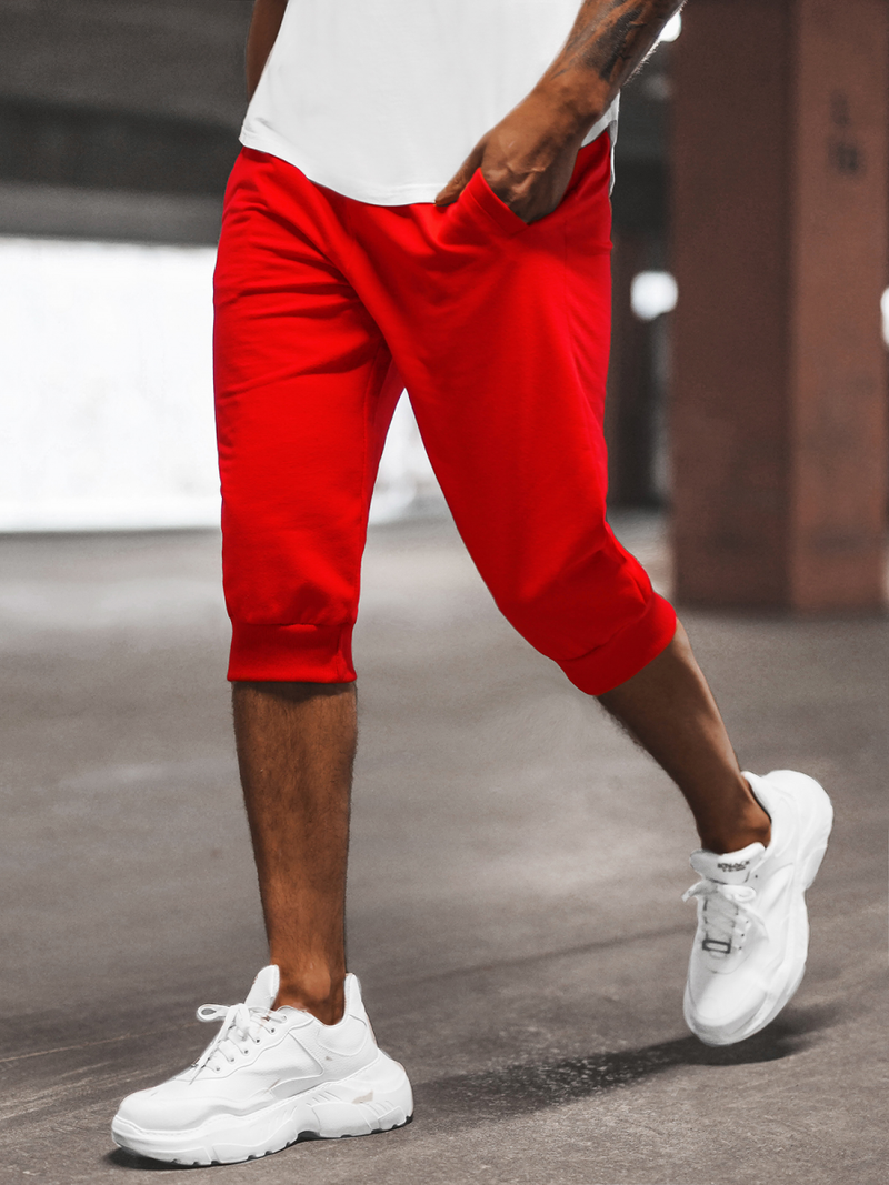 Pantaloni scurți sport bărbați rosii OZONEE JS/XW07/18Z