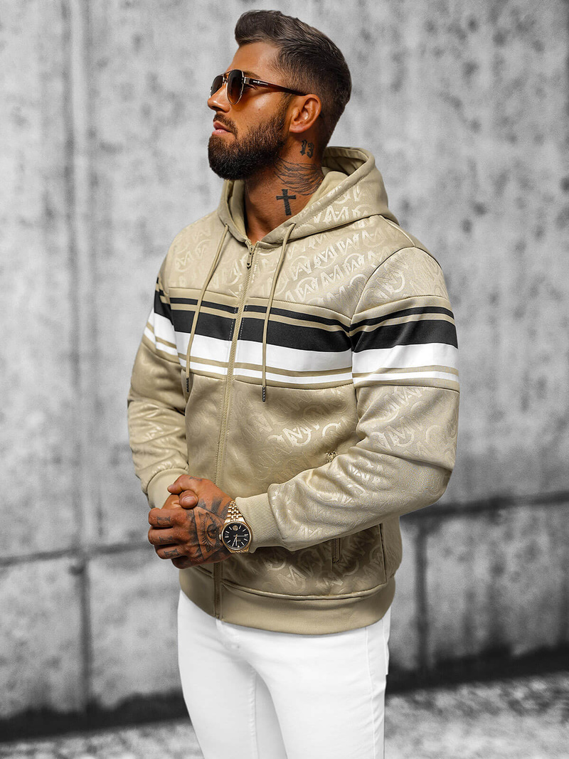 Hanorac bărbați bej OZONEE JS/3B563