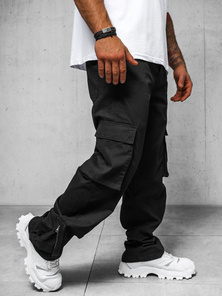 Pantaloni cargo relaxed Bărbaţi Negri OZONEE O/G3016Z