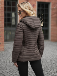 Jachetă de femei gri-maroniu OZONEE JS/11Z8228Z