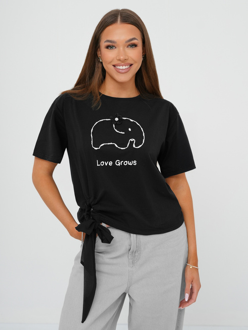 Tricou femei negri OZONEE JS/RJ77247