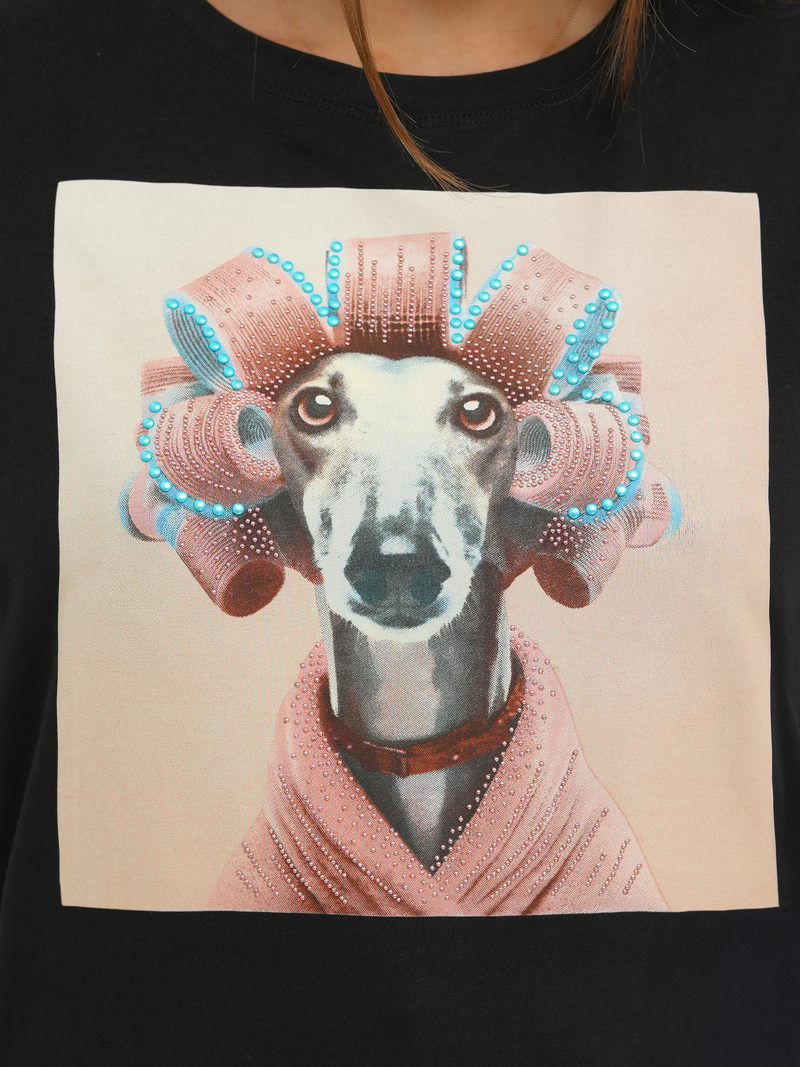 Tricou femei negru-roz OZONEE JS/YJ77726