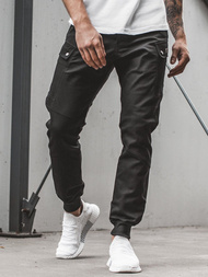 Pantaloni chino jogger pentru bărbați negri OZONEE O/11103