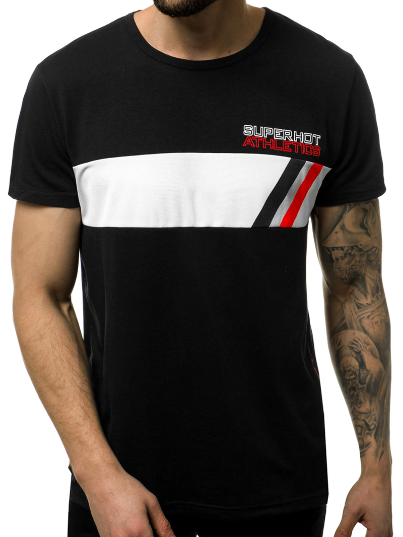 Tricou bărbați negri OZONEE JS/KS1957