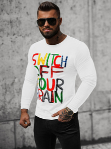 Tricou cu mânecă lungă bărbați alb OZONEE O/B259