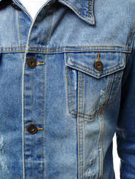 Jachetă de blugi bărbați albastră OZONEE V/19276