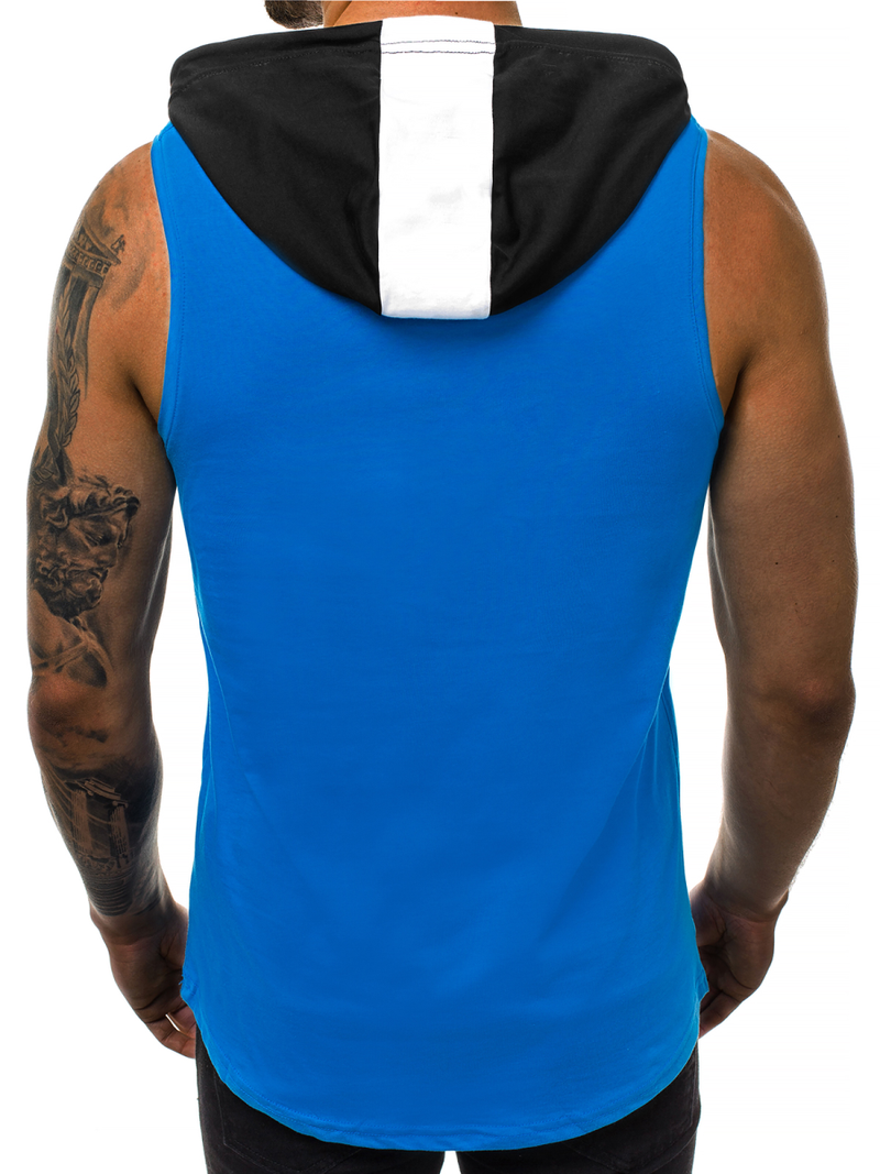 Tricou cu glugă bărbați albastru OZONEE MAD/2882Z