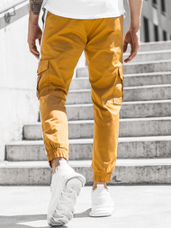 Pantaloni chino jogger pentru bărbați camel OZONEE DJ/5580