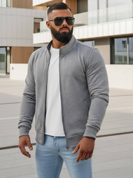 Bluză cu fermoar bărbați gri OZONEE JS/2002Z