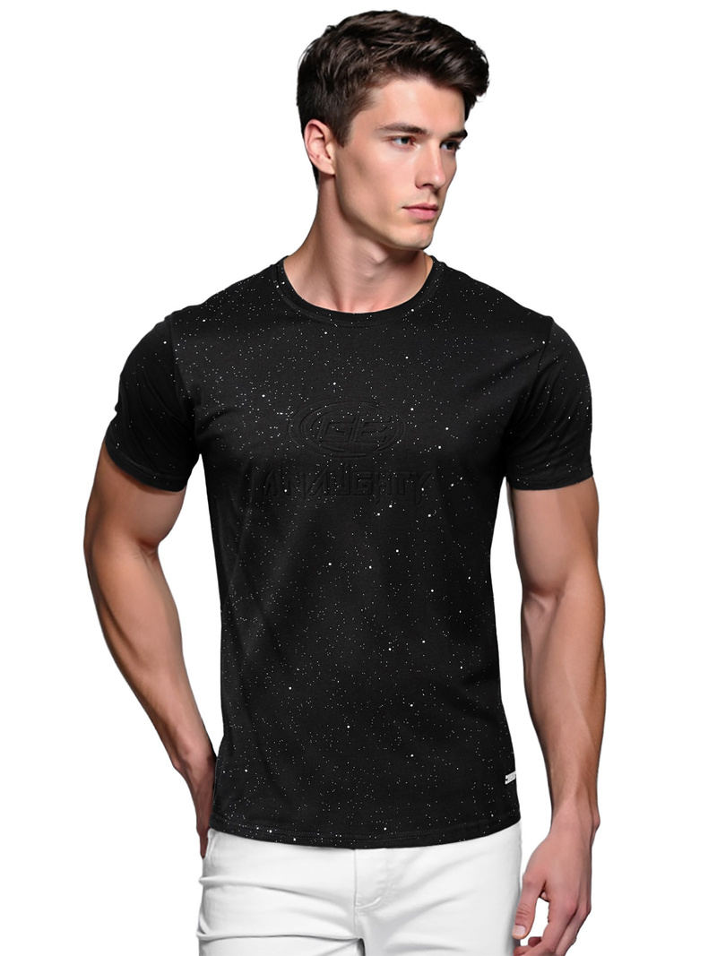 Tricou bărbați negru OZONEE O/QQ1390Z
