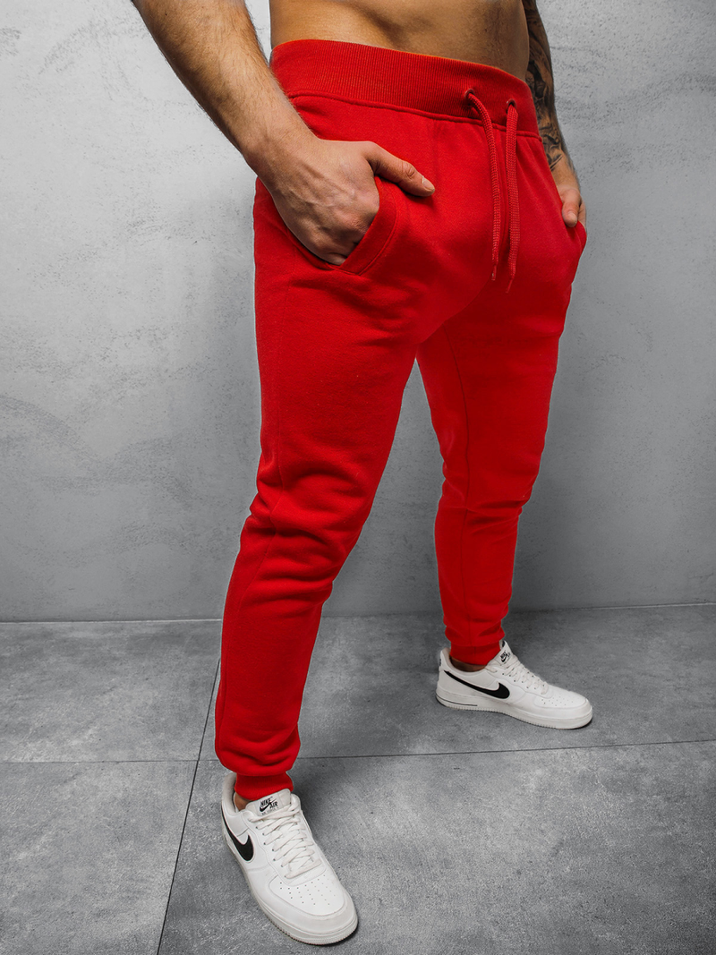 Pantaloni de trening bărbaţi rosii OZONEE JS/XW01Z