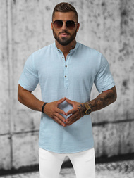 Cămașă cu mâneca scurtă bărbați albastră deschis OZONEE O/V46