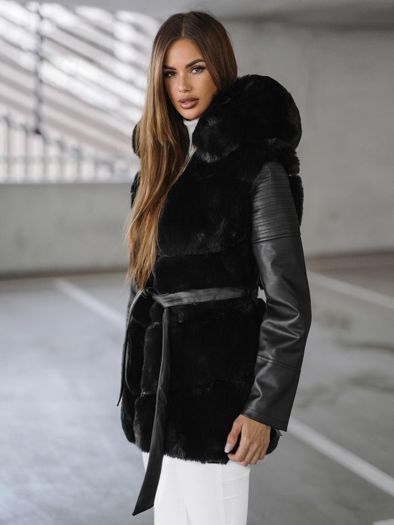 Geacă de femei neagra OZONEE JS/11Z8090Z