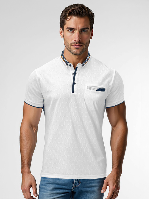 Tricou polo bărbați alb OZONEE O/QQ923