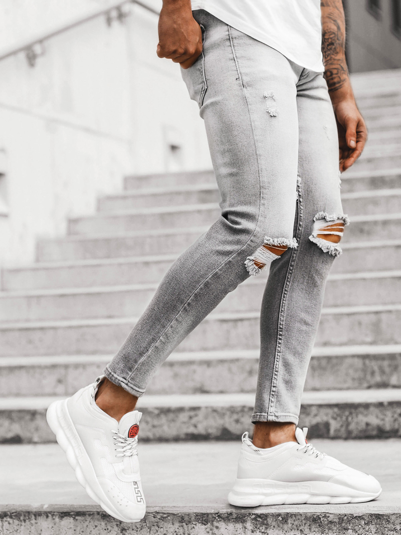 Jeanşi pentru bărbaţi gri OZONEE DP/587