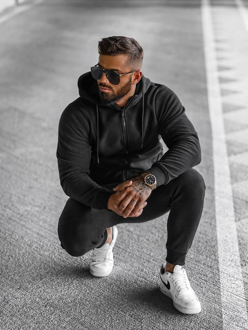 Compleu sport bărbaţi negru OZONEE O/3A150Z